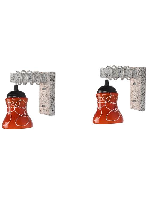 somil designer wood pendant wall light / night lamp of colorful glass shade (set of two)-w71 - 18365166 -  Standard Image - 0