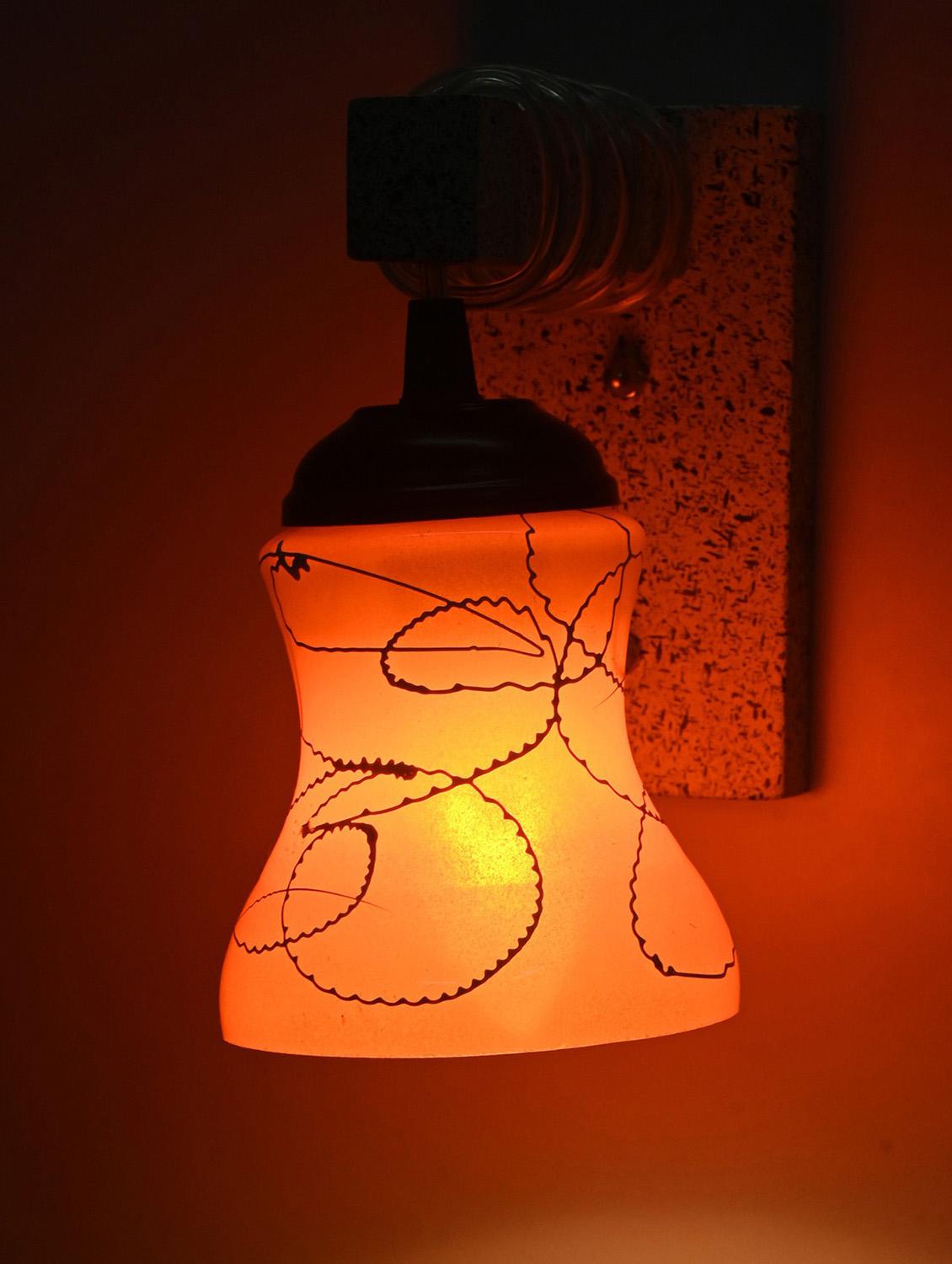 somil designer wood pendant wall light / night lamp of colorful glass shade (set of two)-w71 - 18365166 - Standard Image - 3