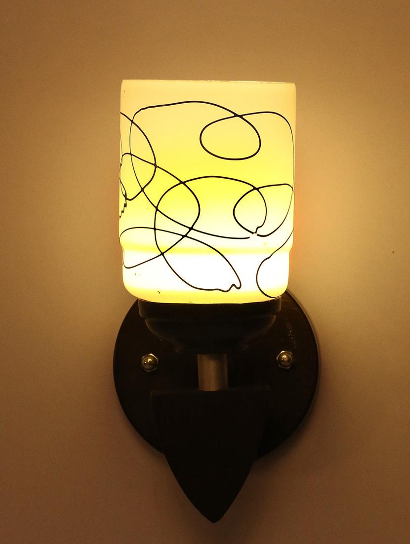 somil led sconce glass & wood wall lamp/light, 7 watt & wall fixture (set of two)-rt142 - 18365304 -  Zoom Image - 0