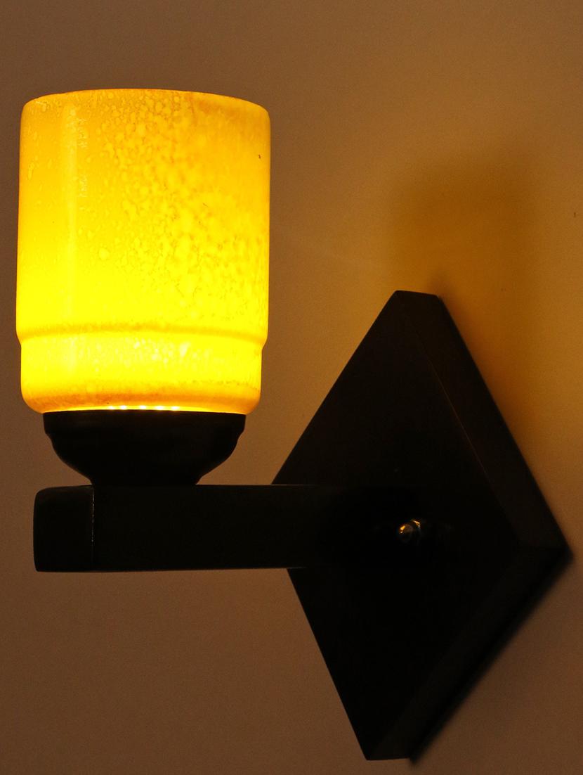 somil flat style designer led sconce wall lamp/ light, 7 watt, yellow, glass, wood, (set of four)-mot147 - 18365305 - Zoom Image - 0