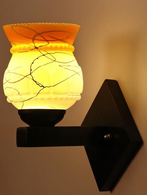 somil flat style designer led sconce wall lamp/ light, 7 watt, yellow, glass, wood, (set of two)-mot37 - 18365326 - Standard Image - 0