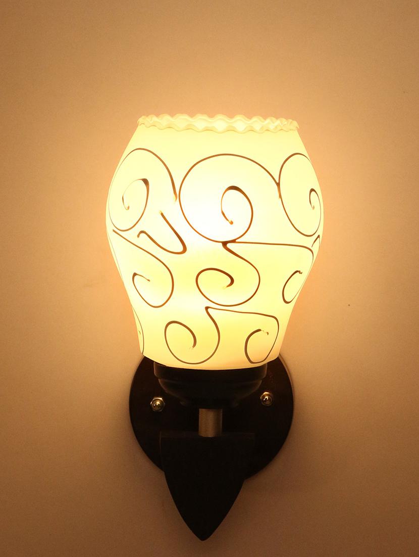 somil designer led sconce glass & wood wall lamp/ light - re052 - 18365360 -  Zoom Image - 0