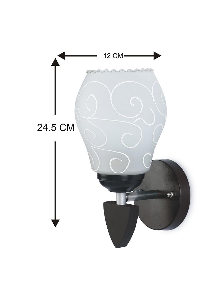 somil designer led sconce glass & wood wall lamp/ light - re052 - 18365360 - Standard Image - 3