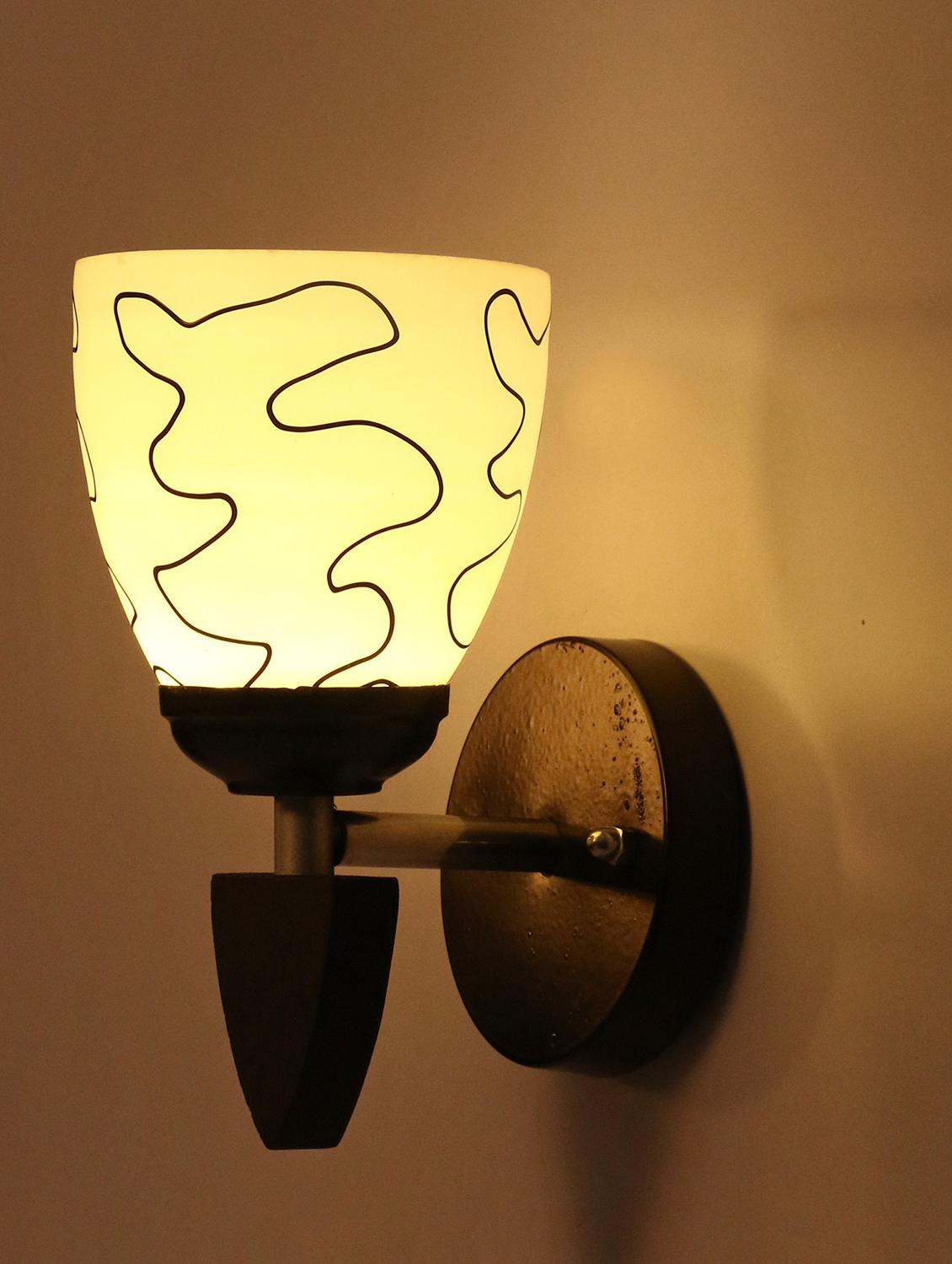somil designer led sconce glass & wood wall lamp/ light - re135 - 18365403 -  Zoom Image - 0