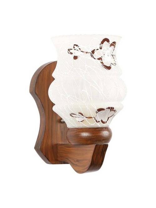 lakshya colorful decortive scone glass wall lamp light with stylish wooden fitting dx33 - 18365413 - Standard Image - 0