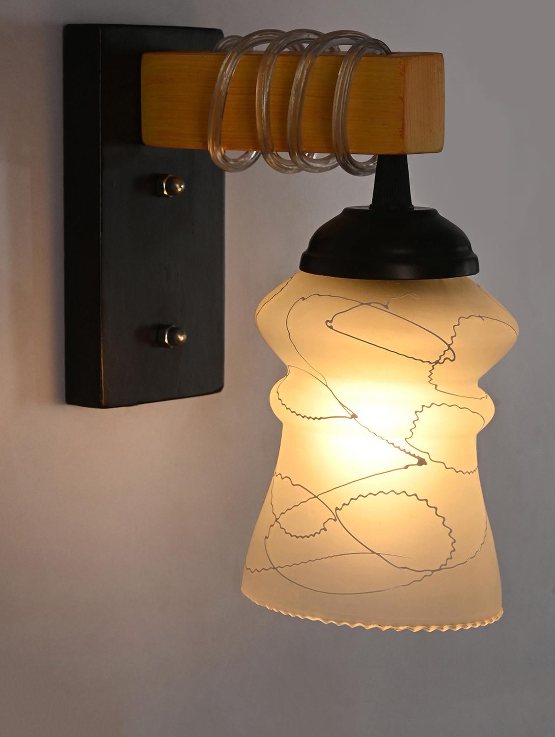 somil modern design colorful wood wall lamp/ light with hand decorated glass shade -y15 - 18365427 - Zoom Image - 0
