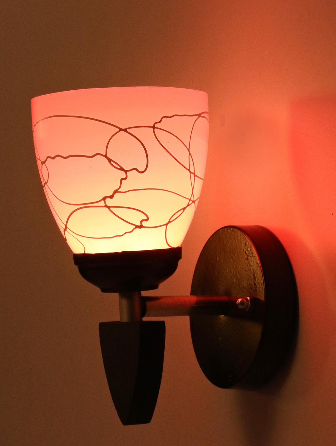somil designer led sconce glass & wood wall lamp/ light - re136 - 18365463 -  Zoom Image - 0