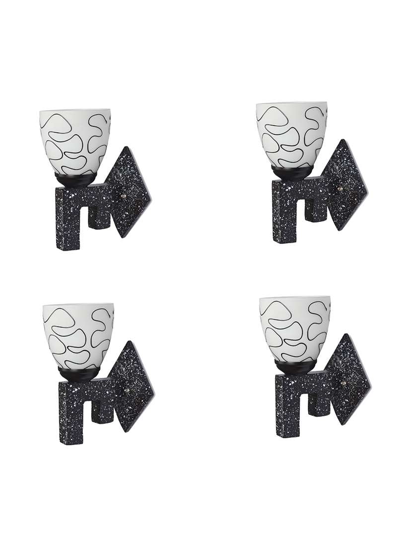 somil marvel design stylish wood wall lamp/ light of colorful glass shade (set of four)-xa30