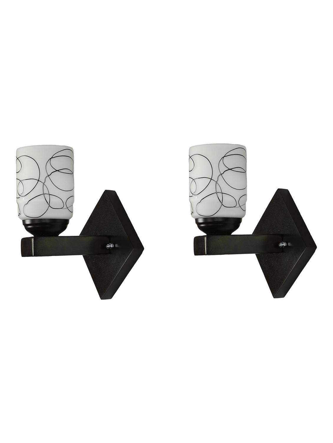somil flat style designer led sconce wall lamp/ light, 7 watt, yellow, glass, wood, (set of four)-mot150 - 18365483 - Standard Image - 3