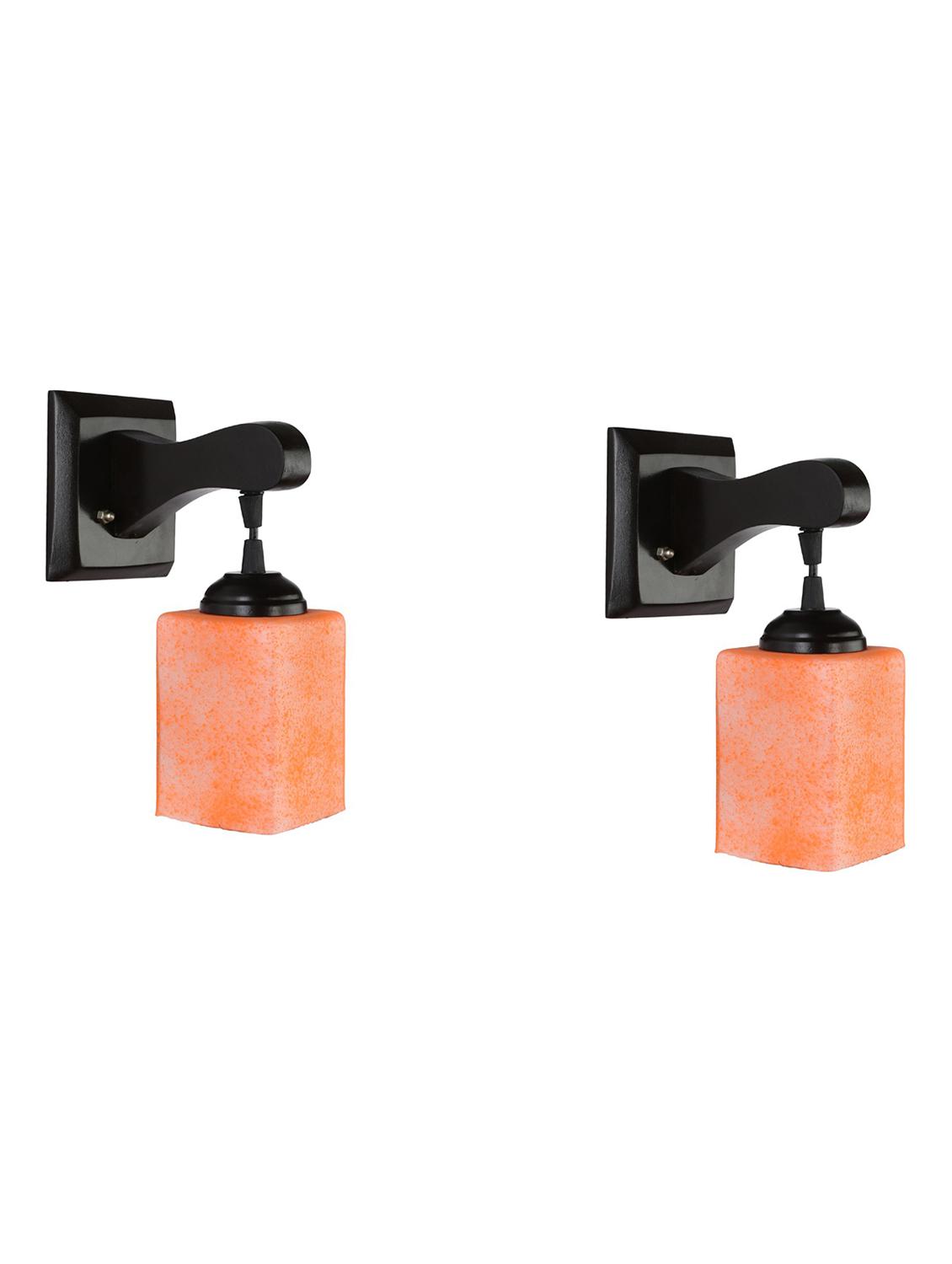 somil pendant decorative led wall lamp/ light, orange, glass, wood, 7 watt (set of 4)-mn72 - 18365568 - Standard Image - 3