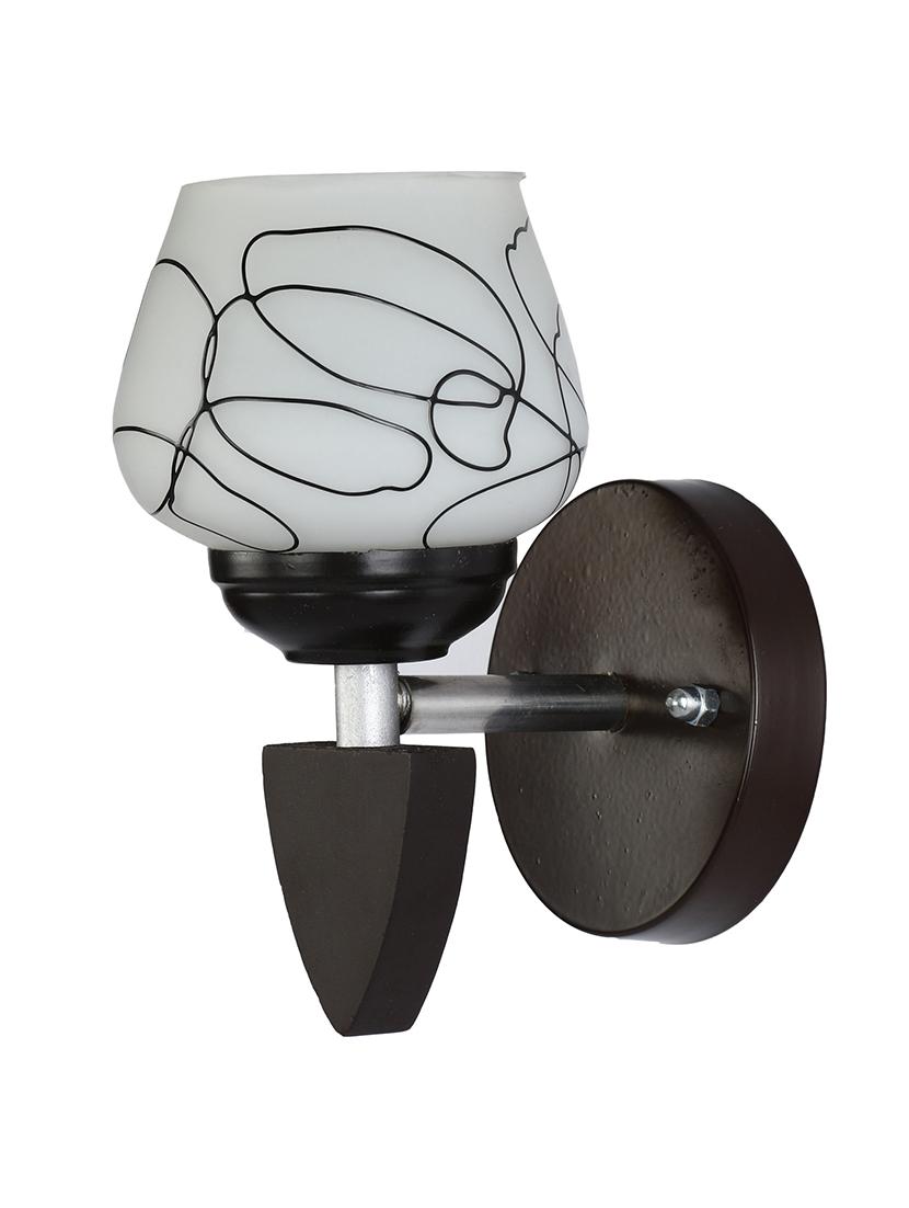 somil designer led sconce glass & wood wall lamp/ light - re139 - 18365652 - Zoom Image - 0