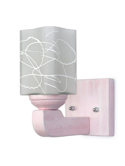 somil led sconce glass wall lamp with sweet pink wood fitting sx26 - 18365691 - Standard Image - 0