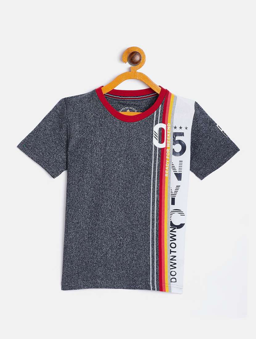 black printed t-shirt