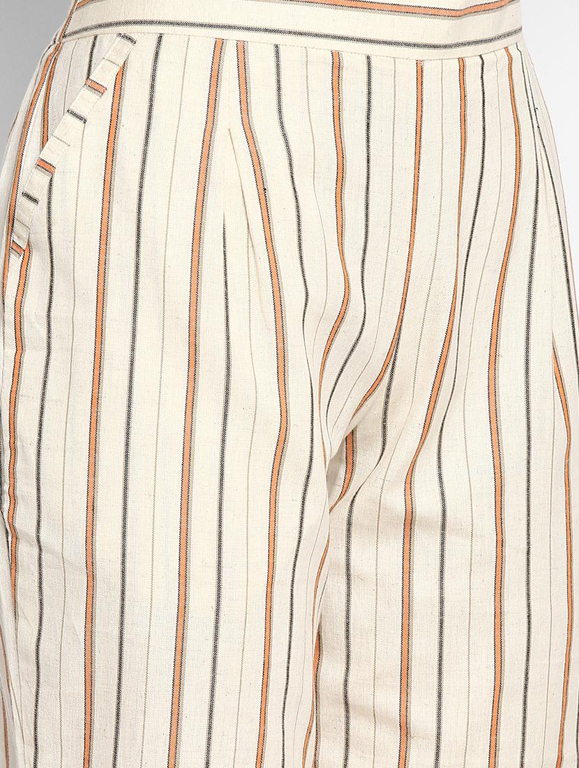 cream cotton kurta pant set - 18366265 - Standard Image - 5