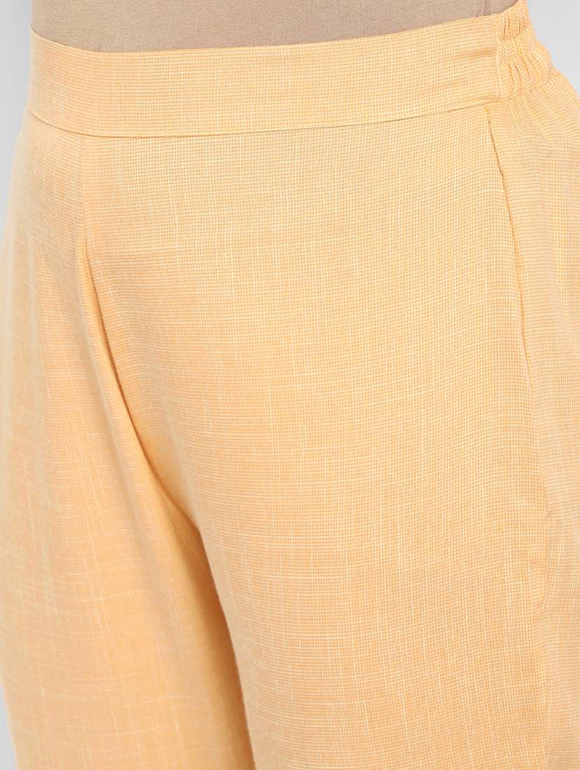 peach viscose kurta pant set - 18366268 - Standard Image - 5