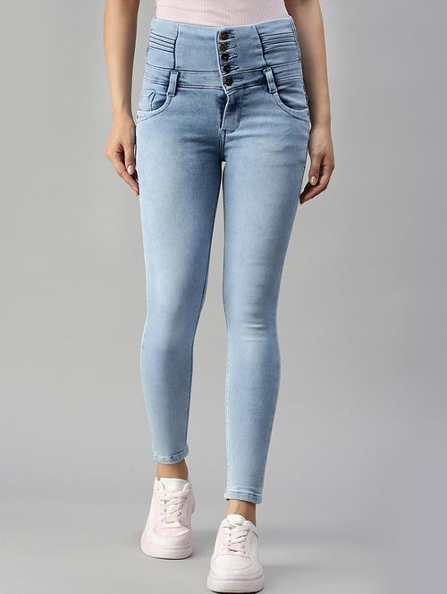 high-rise washed denim jean - 18366948 -  Standard Image - 0