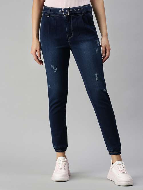 women's distress jogger fit jeans - 18366953 -  Standard Image - 0