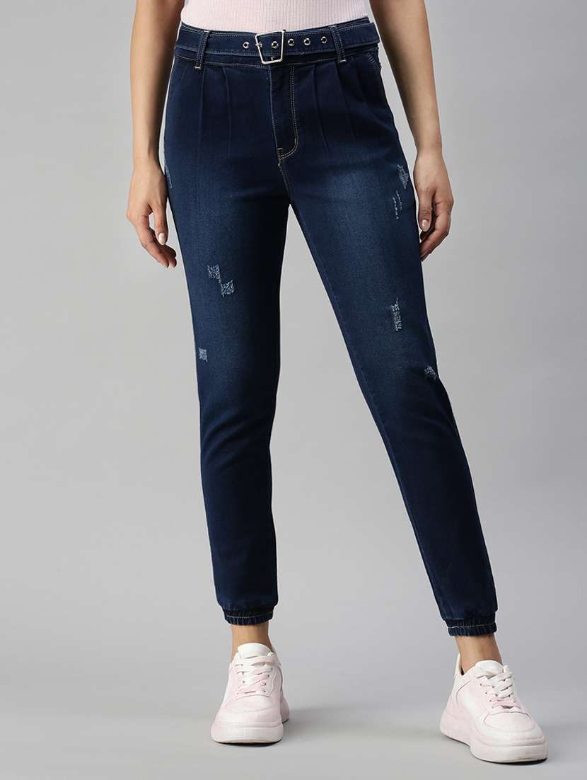 women's distress jogger fit jeans - 18366953 -  Zoom Image - 0