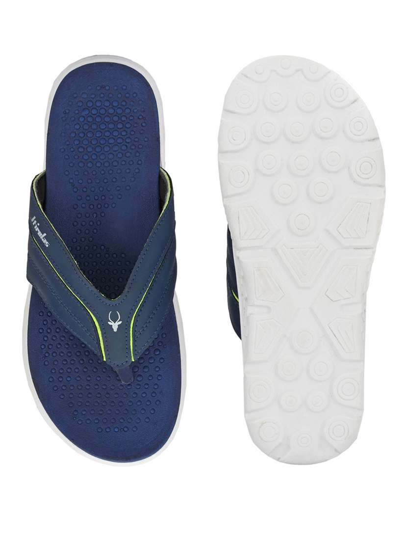 blue fabric slip on slippers - 18367080 -  Standard Image - 5