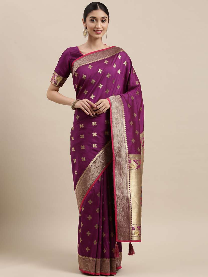 jacquard work woven saree with blouse