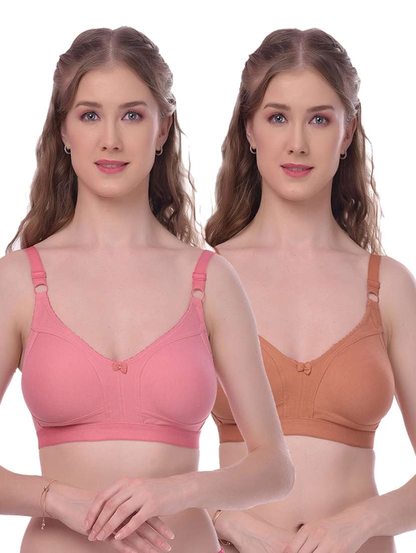 set of 2 solid regular bra