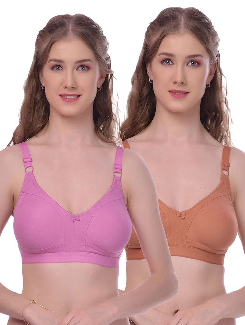 set of 2 solid regular bra