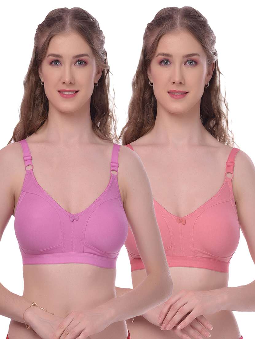 set of 2 solid regular bra