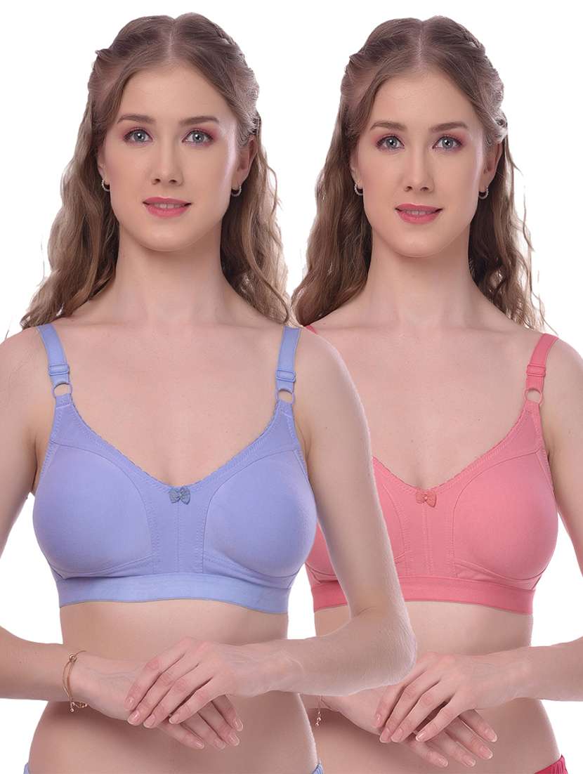 set of 2 solid regular bra