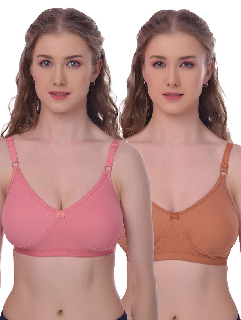 set of 2 solid regular bra