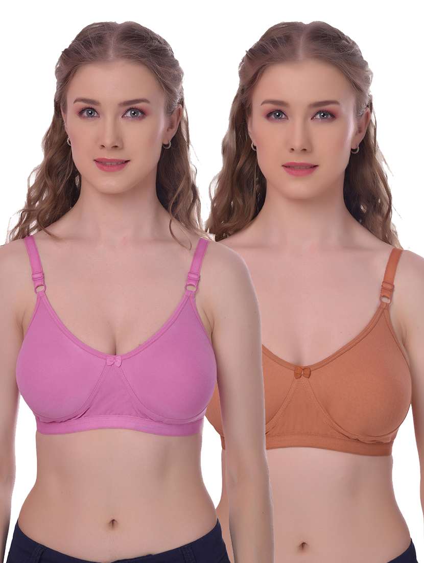 set of 2 solid regular bra