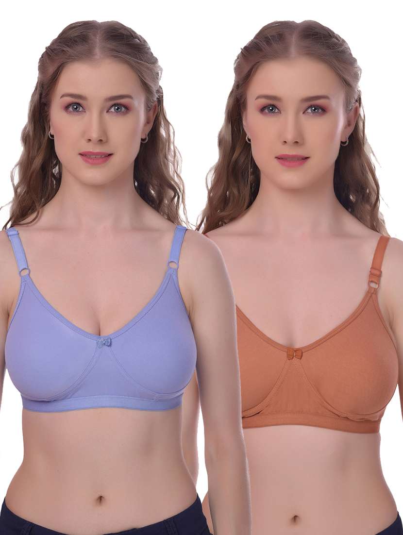set of 2 solid regular bra