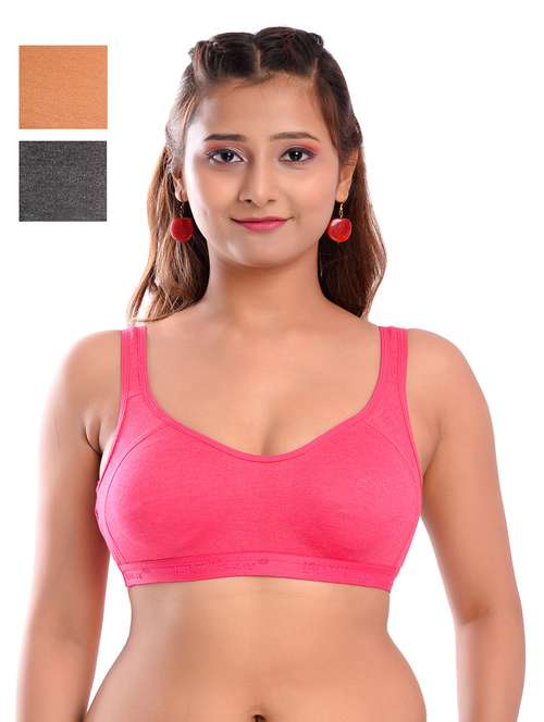 pack of 3 solid regular bra - 18367653 -  Standard Image - 0