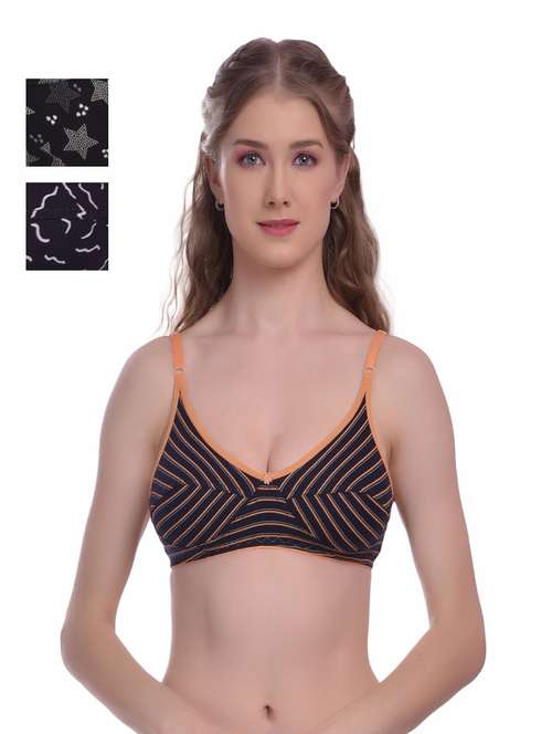 pack of 3 printed regular bra - 18367660 -  Standard Image - 0