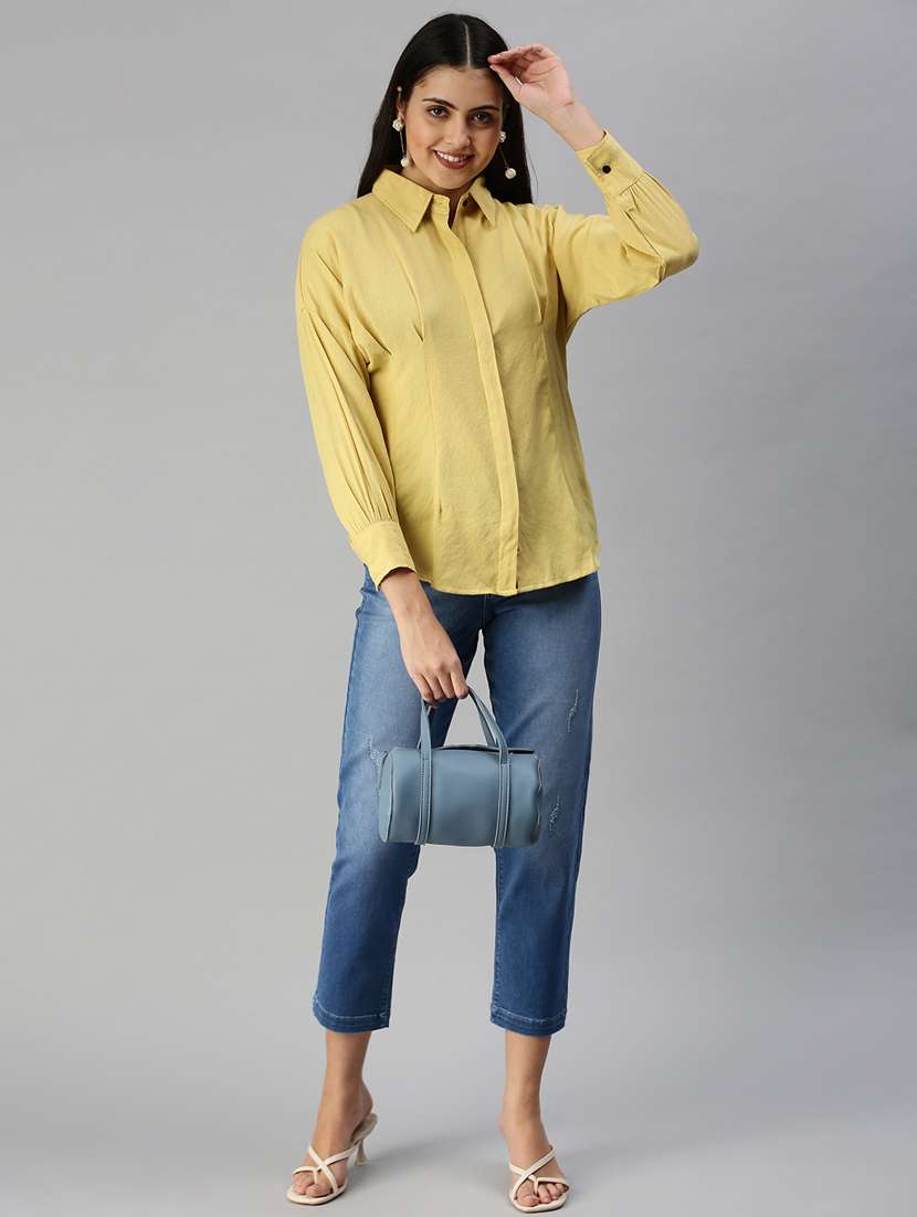 long sleeved solid regular shirt - 18367693 - Standard Image - 3
