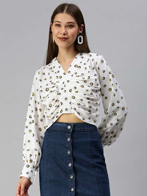 women's high-low v neck top - 18367725 - Standard Image - 0