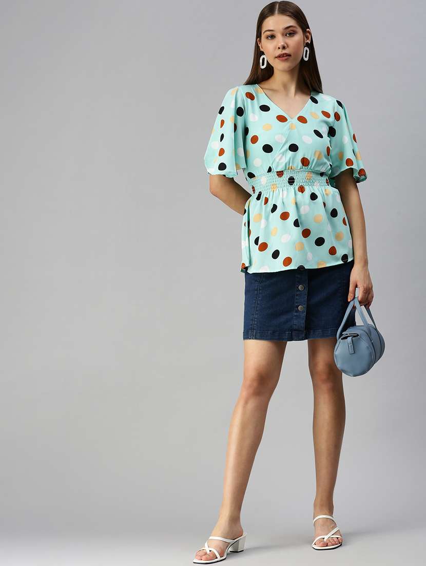 women's peplum v neck top - 18367731 -  Standard Image - 3