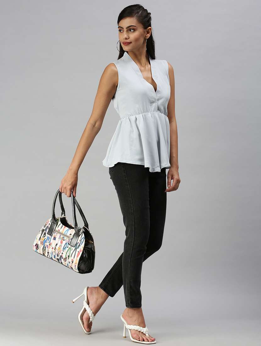 women's peplum v neck top - 18367741 -  Standard Image - 3