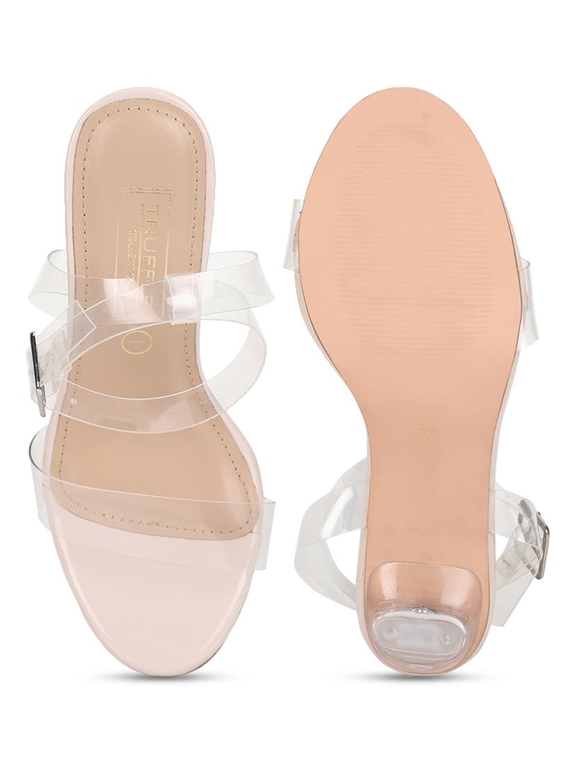 nude patent leather ankle strap sandals - 18368175 - Standard Image - 3