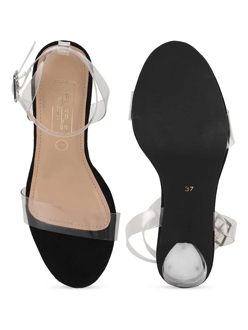 black suede ankle strap sandals - 18368176 -  Standard Image - 3