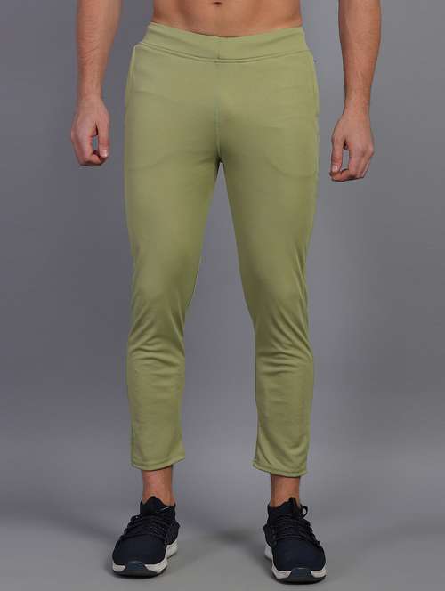 green solid ankle length track pant - 18368184 -  Standard Image - 0