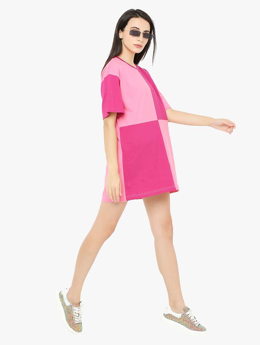 women's color block round neck t-shirt - 18368187 -  Standard Image - 3