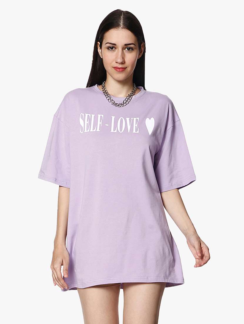 women's chest print round neck t-shirt