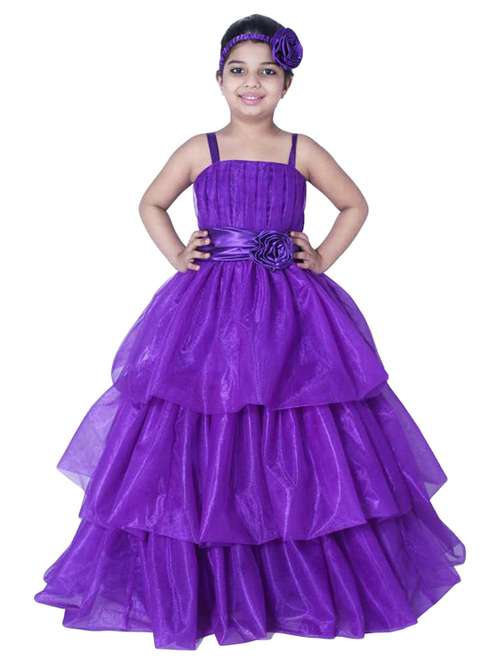 purple solid layered gown - 18368312 - Standard Image - 0