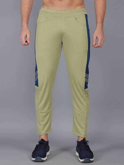 green  color-blocked ankle length track pant - 18368680 -  Standard Image - 0