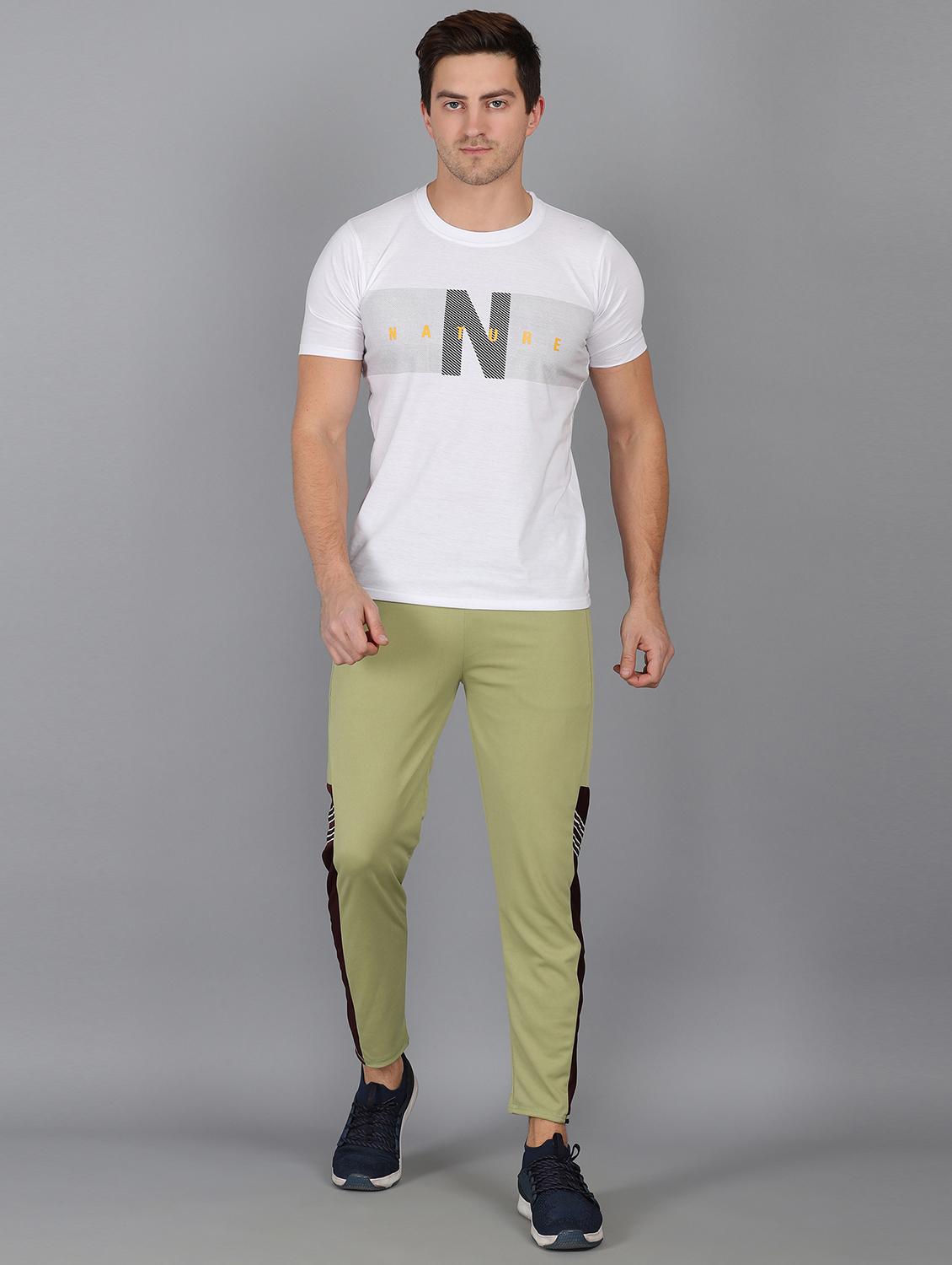 green color-blocked ankle length track pant - 18368899 - Standard Image - 3