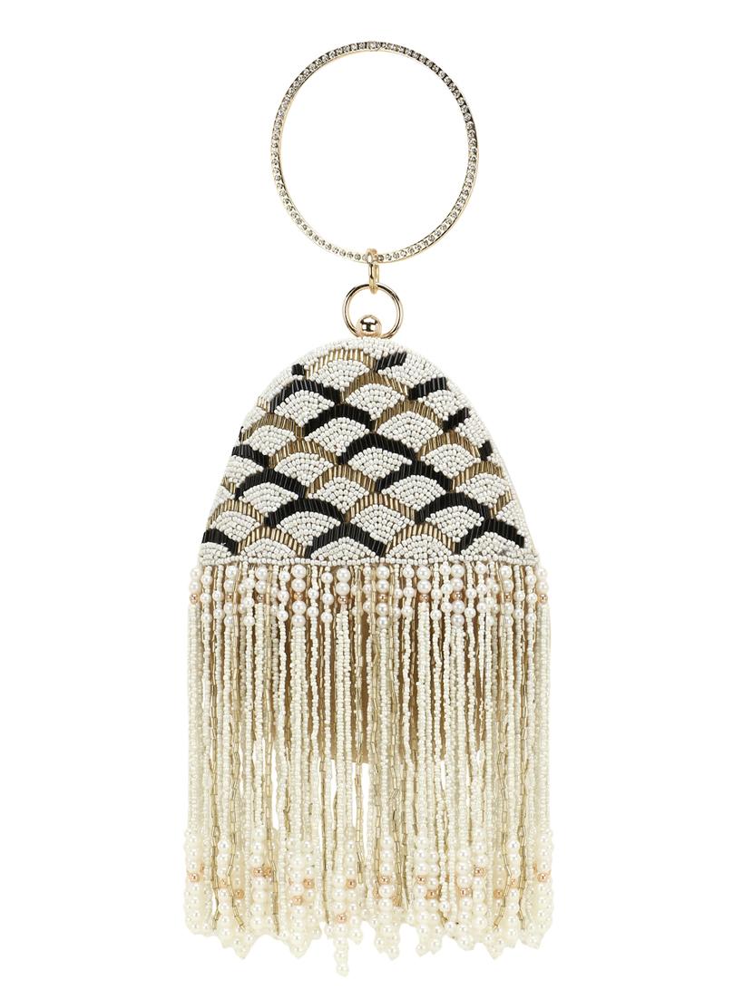 beige embellished box clutch - 18369060 -  Zoom Image - 0