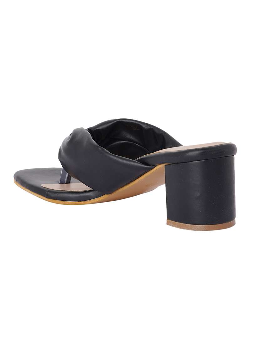 black synthetic slip on sandals - 18369150 -  Standard Image - 3