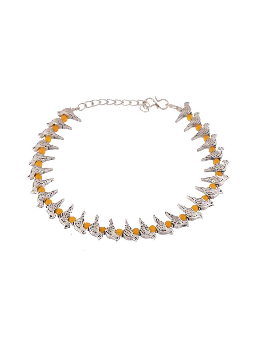 silver plated parrot beads anklet - 18369730 -  Standard Image - 3