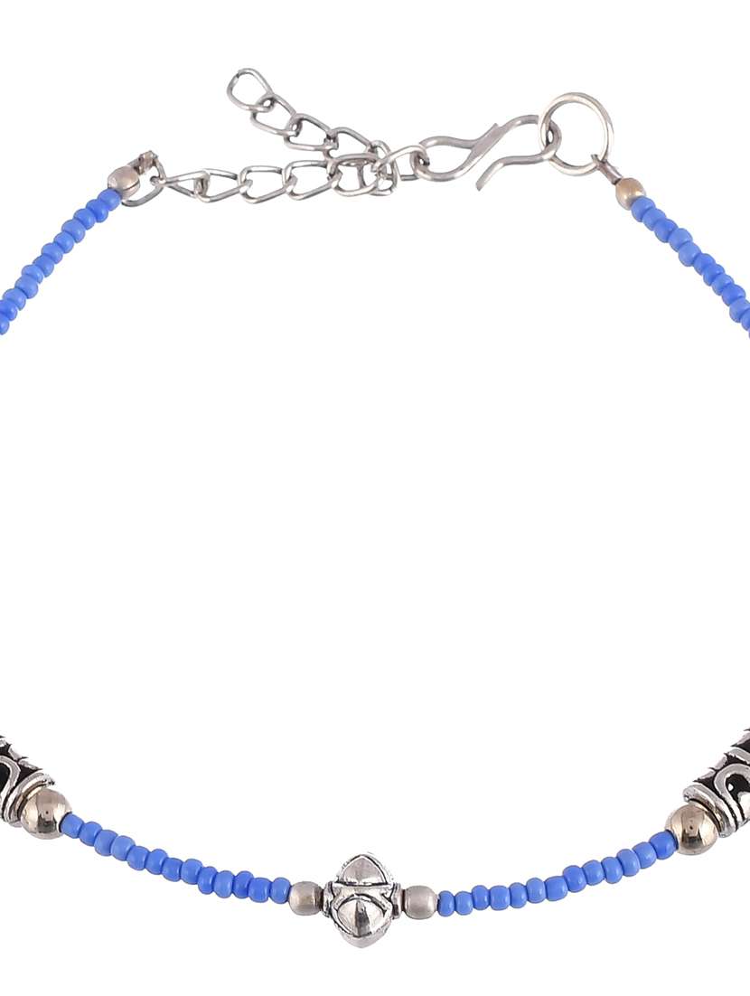 Blue Celtic Coin Charm Anklet 