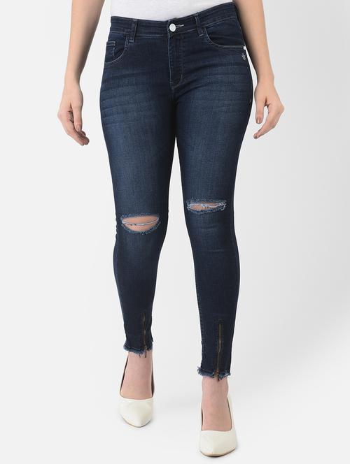 women's slash knee skinny fit jeans - 18370242 - Standard Image - 0
